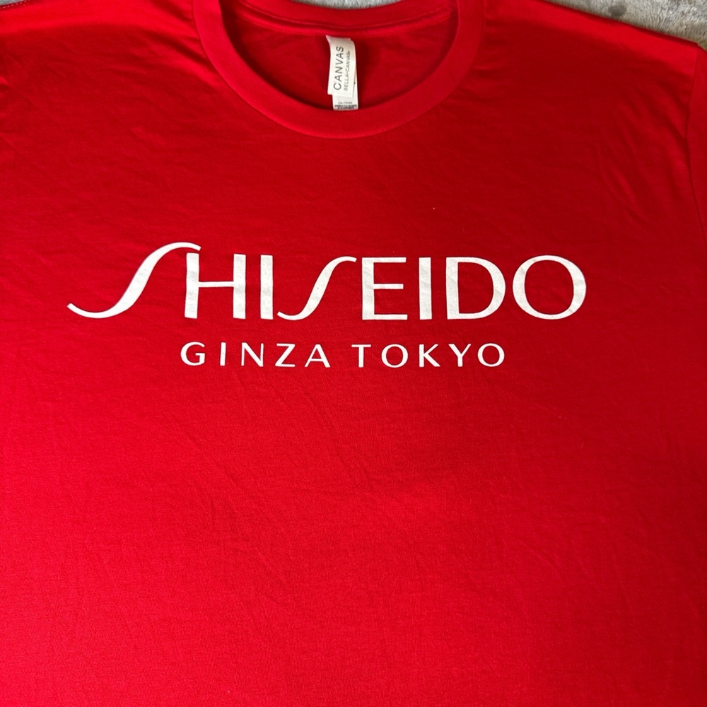 Shiseido Red Tee XL Minimal Logo Bella Canvas Streetwear